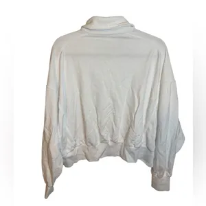 Fabletics White Year Round Terry Front Snap Sweatshirt thumbnail 3