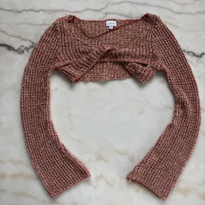LA Hearts Isla Sparkle Twist Shrug Mauve Pink Metallic Crochet Bolero PacSun XS thumbnail 1