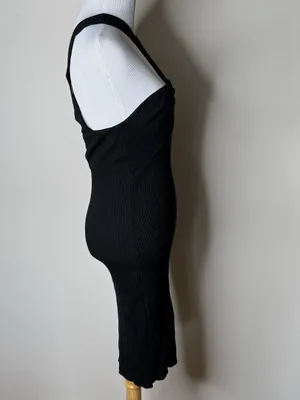 Abercrombie Black Elevated Rib Knit Cross Strap Mini Dress thumbnail 6