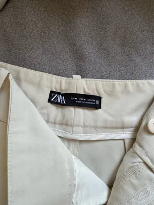 ZARA Cream Trousers High-Waisted thumbnail 2