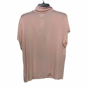 Shimera Pink Modal Button‎ Down Pajama Top Short Sleeve Contrast Piping XL NEW thumbnail 4