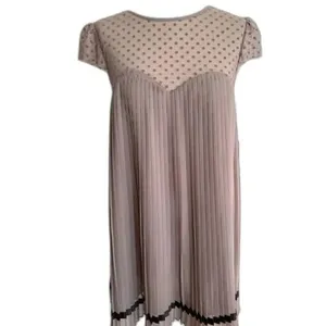 Victoria's Secret Pink Polka Dot Pleated Dress‎ Short Sleeve Ruffle Trim Size S thumbnail 2