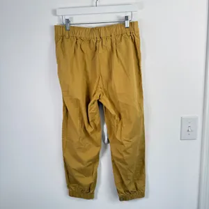 Halara Mid Rise Casual Joggers Yellow Jasmine 100% Cotton Utility Womens Medium thumbnail 4