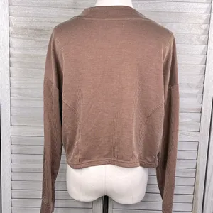 COLSIE Knit Lounge Set Pants & Cropped Button Front Top-Large thumbnail 3
