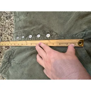 We‎ The Free People Green Button Fly Cord Barrel Leg Pants Size 33 thumbnail 9