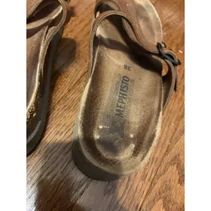 Mephisto Women Tan Leather Thong Buckle Cork‎ Footbed Sandals Size 38 thumbnail 7