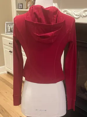 Women’s Berry Pinkish Red Zip-Up Hooded Jacket thumbnail 4