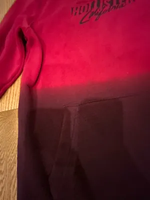 Hollister California logo graphic kangaroo ombre burgundy oversized hoodie M thumbnail 20