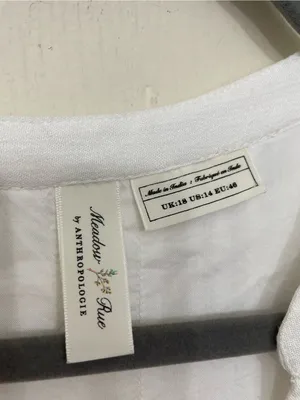 Anthropologie Meadow Rue Sleeveless Blouse Size 14 White Romantic Boho Lace thumbnail 2