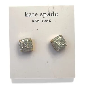 Kate Spade New York Glitter Square Stud Earrings Gold Tone NWT $48 thumbnail 1