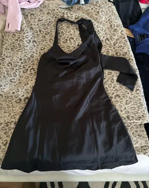Silk black dress Drop neck Size M thumbnail 1