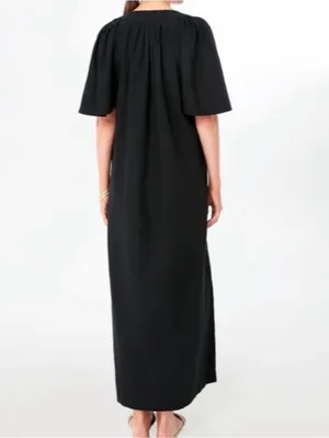 NWT Tuckernuck Pomander Place Black Flutter Sleeve Maxi Dress thumbnail 3