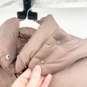 Abercrombie & Fitch Womens Taupe Hooded Oversized Puffer Jacket Coat Size‎ S thumbnail 10