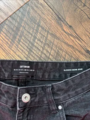 Cotton On Slouch Mom Jean Barrel Washed Black Ankle Jeans Size 6 Baggy Retro 90s thumbnail 3