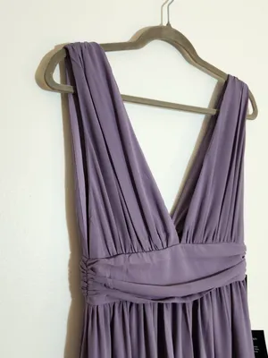 Lulus Low Cut Light Purple Formal Maxi Dress Size Small NWT Wedding Guest Prom thumbnail 6