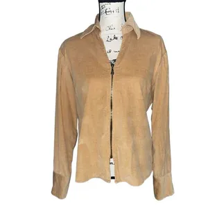 Harvé Bernard by Benard‎ Holtz tan corduroy zip up jacket large thumbnail 4