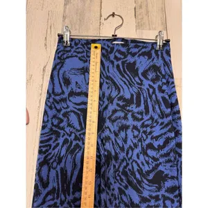 Urban Outfitters Bryn Pull On Flare Pants Blue And Black Swirl Print size XS thumbnail 5