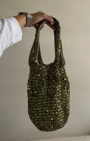 vintage Green Sequin Purse thumbnail 1