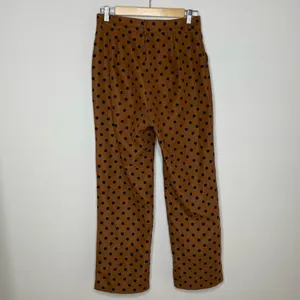 Shein- Brown Straight Leg Pants with Black Polka Dots thumbnail 2
