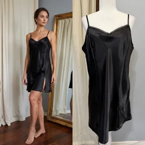 APT. 9‎ Intimates Chemise XL Black Side Slit Adjustable Straps Whimsigoth Slip thumbnail 2