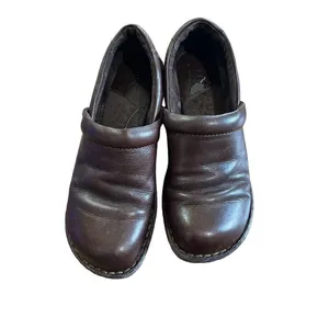 BOC dark brown leather‎ upper Peggy Clogs sz 8 thumbnail 4