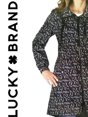 Lucky Brand Premium Performance Leopard Print Rain Jacket S thumbnail 3