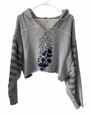 Free People Movement Nights Like This Hoodie Gray‎ Women's Size Medium thumbnail 1