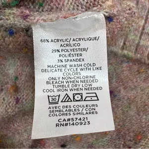 Loft Speckled Mock Neck Space‎ Dyed Tunic Sweater Tan Multi Size Small thumbnail 10