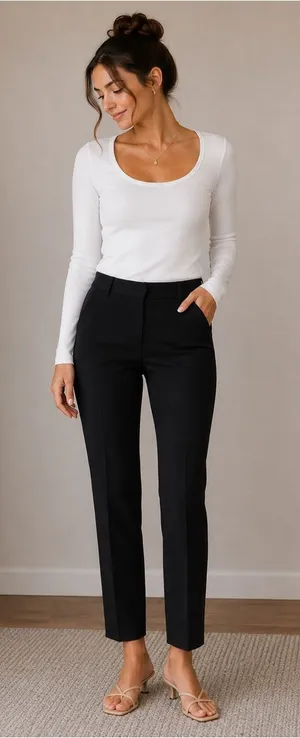 White House Black Market Perfect Form Slim Leg Ankle Pants Black Size 4R thumbnail 1