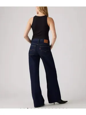 New Levi's Premium 33x31 XL Baggy Straight Women's Jeans Dreams Dark Wash thumbnail 3