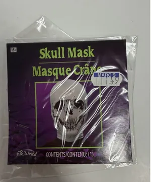 Fun World Halloween Horror Skull Skeleton Stocking Mask, White, One thumbnail 1