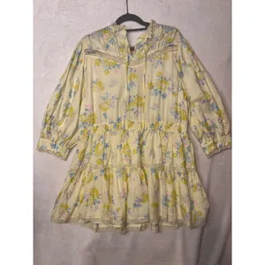 LoveShackFancy Target Yellow Floral Lace peasant Mini Dress Plus 1X Cottagecore‎ thumbnail 10