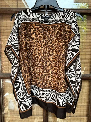 Tangerine Brown and Black Animal Print Tunic thumbnail 1