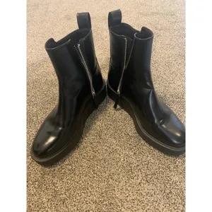 H&M Platform Ankle Boots Womens 8 Black Excellent Side Zip Lug Sole 1090478 thumbnail 4