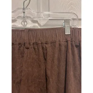 Halara Brown Corduroy Straight Leg Pants Petite Large High Rise Elastic Back thumbnail 5
