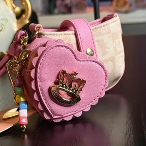 Juicy Couture Sweet Break Time Wristlet Sandstone Pink Heart Pouch NWT thumbnail 5