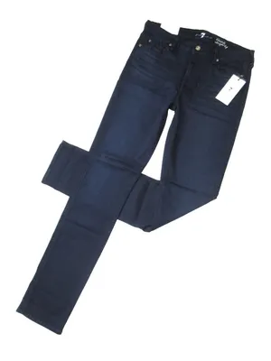 NWT 7 For All Mankind Kimmie Straight Leg in Rich Blue Slim Illusion Jeans 32 thumbnail 1