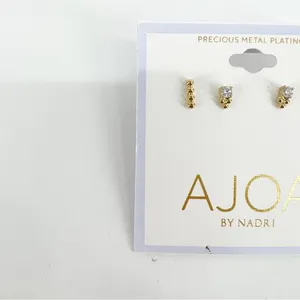 NWT AJOA Lala 2‎ Pack Gold Stud Earrings Minimalist thumbnail 3