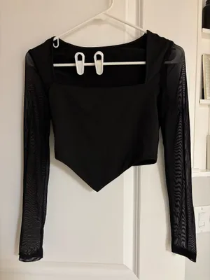 SheIn mesh sleeved top thumbnail 1
