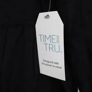 Time and Tru Womens Black Swiss Dot Peplum Top 3/4 Puff Sleeve Size M 8-10 NEW thumbnail 4