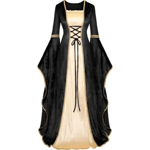 Spooktacular Renaissance Costume Women Velvet Medieval Dress Halloween LARGE thumbnail 3