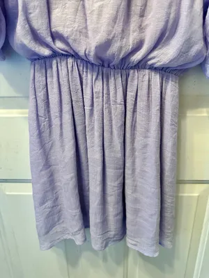 La Lavon Dress Purple Lavender Pleated Pintuck Puff Sleeve Boho Fairycore Mini thumbnail 5
