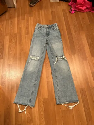 ZARA WIDE FULL LENGTH JEANS Size 2 thumbnail 4