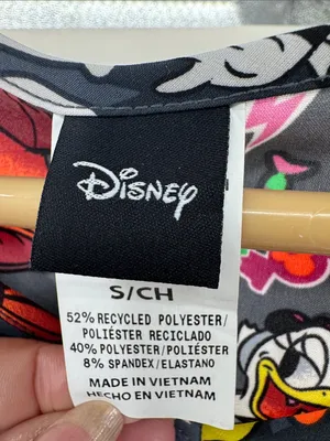 Disney Women’s Multicolor Halloween Print V-neck scrub top Mickey goofy S new thumbnail 6