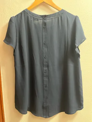 Blue blouse button back Size M thumbnail 3