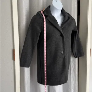 Zara Gray Wool Blend Coat Sz: M thumbnail 3