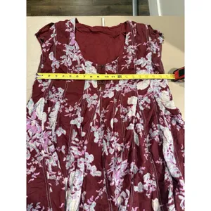 Free People Sully Babydoll Dress Women’s Small Burgundy Cottagecore Coquette thumbnail 7