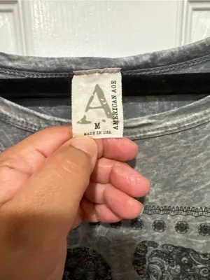 American Age Elephant Graphic Mineral Wash Tank Top Size Medium Boho Festival thumbnail 3