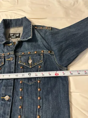 Polo Jeans Co. by Ralph Lauren Dark Blue Vintage Studded Denim Jacket - Size M thumbnail 13