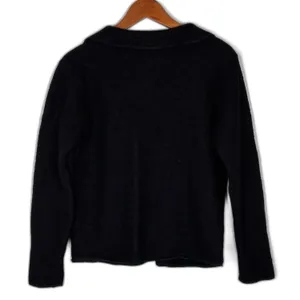 Herman Geist VTG Women's 100% Wool Whimsigoth Dark Academia Black Cardigan Collar Size M thumbnail 2